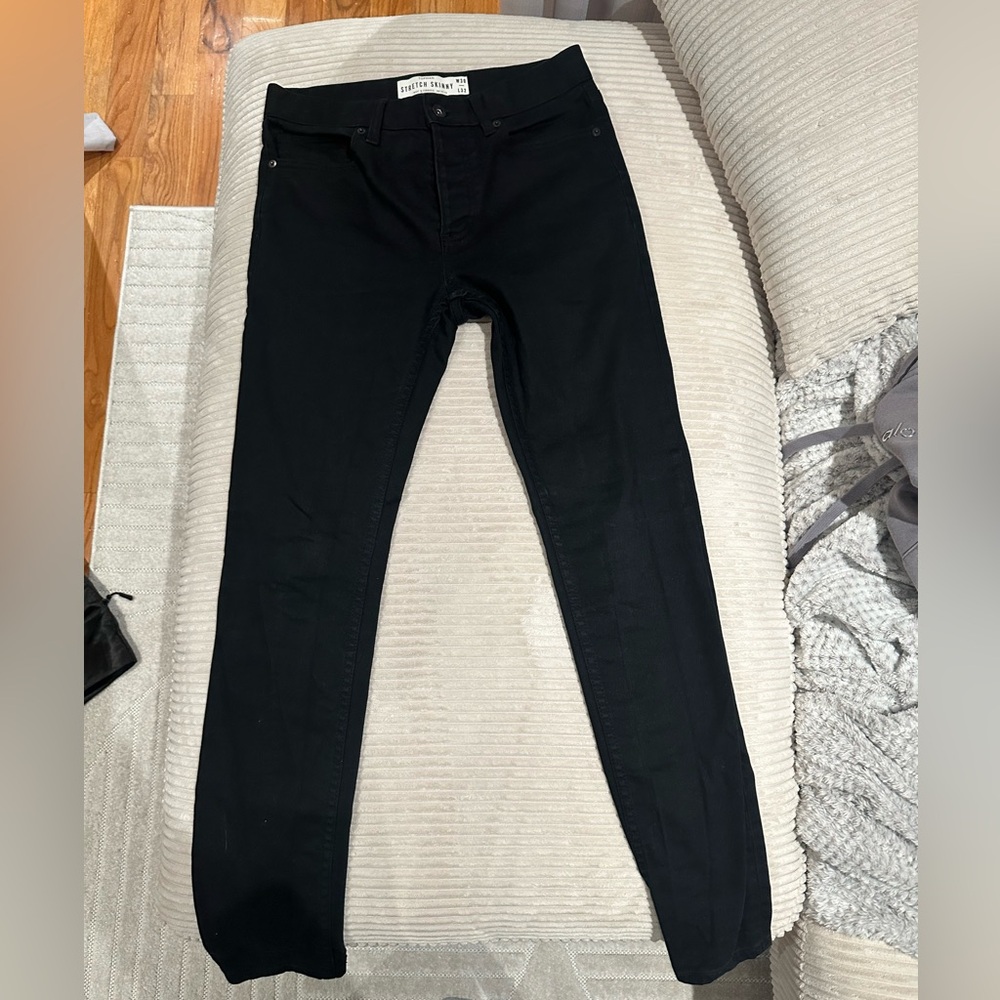 Black men’s Topman stretch skinny jeans W30, L32